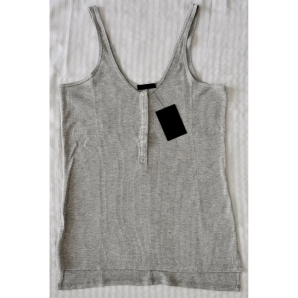 ATM WOMEN NWT $245 SPARKLE WRESTLER HENLEY GREY/GOLD TANK. SIZE S - Picture 8 of 11
